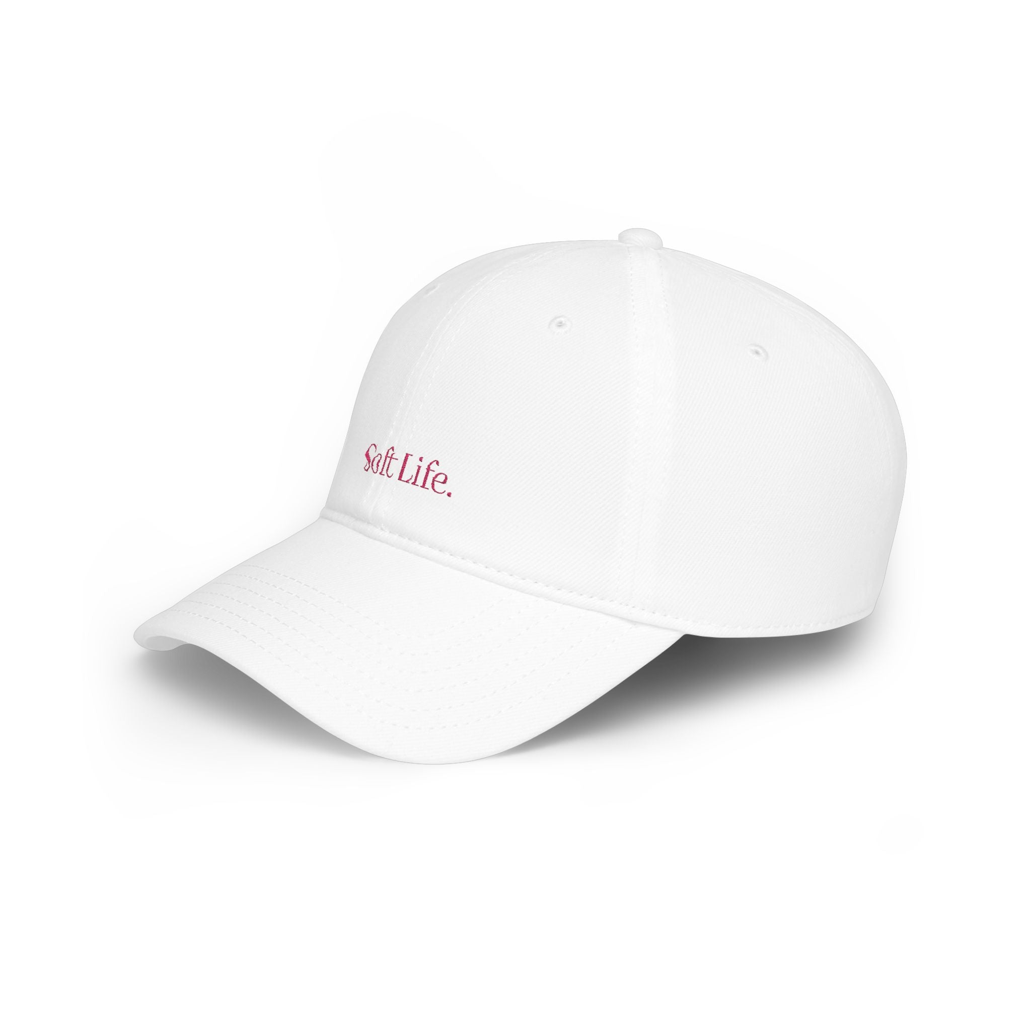 Soft Life Embroidered Baseball Cap — Minimal Pink Low-Profile Hat