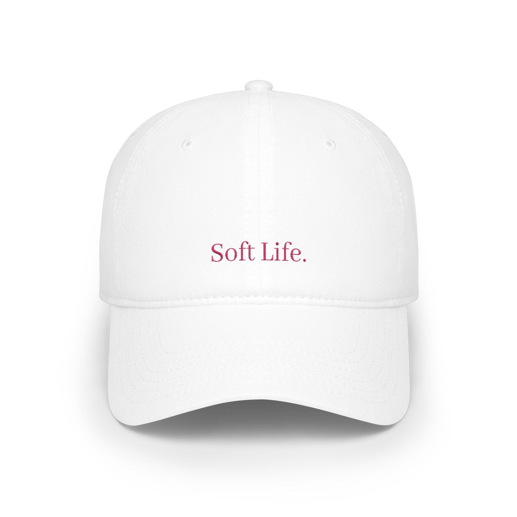 Soft Life Embroidered Baseball Cap — Minimal Pink Low-Profile Hat