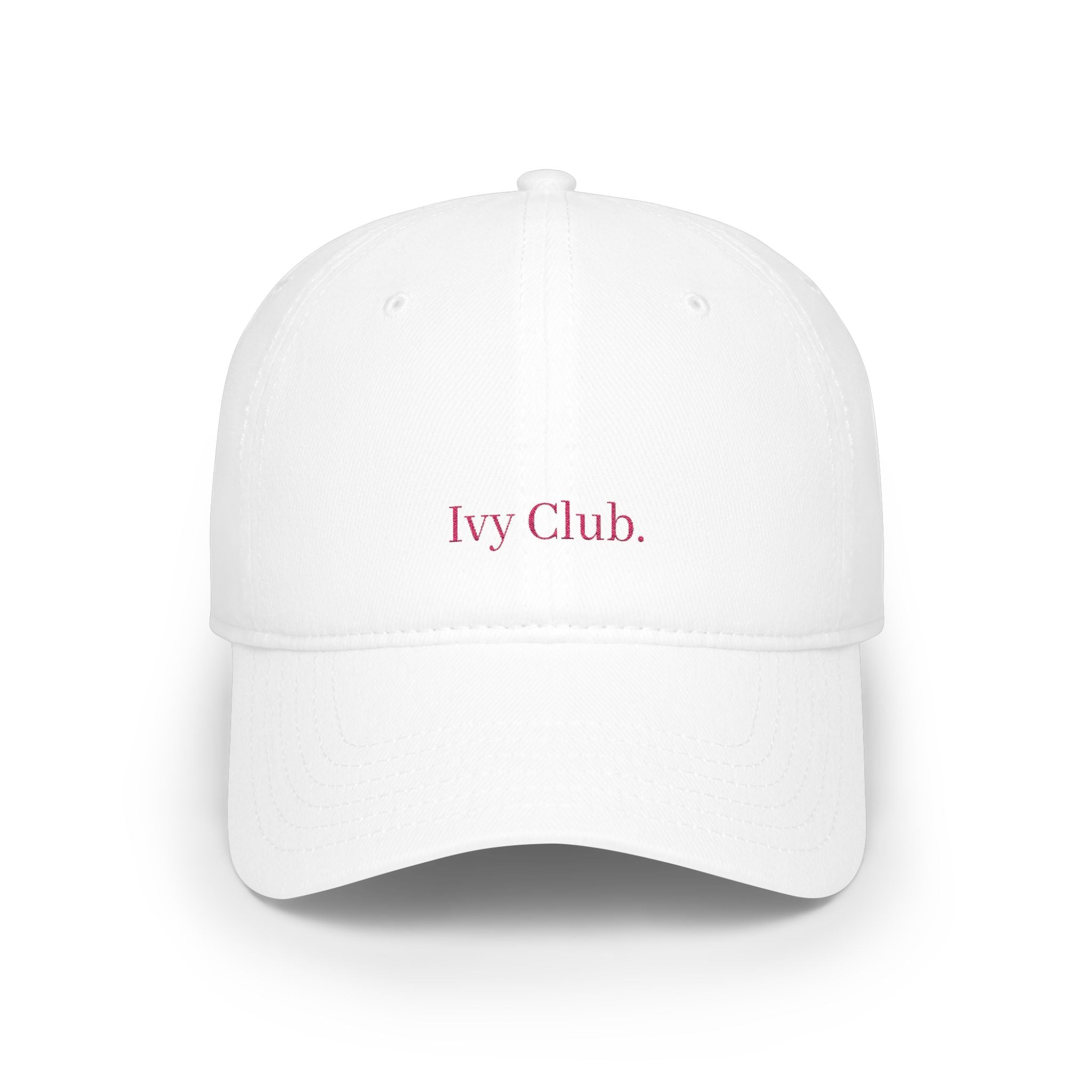 Low Profile Baseball Cap - Ivy Club Embroidered Red Hat