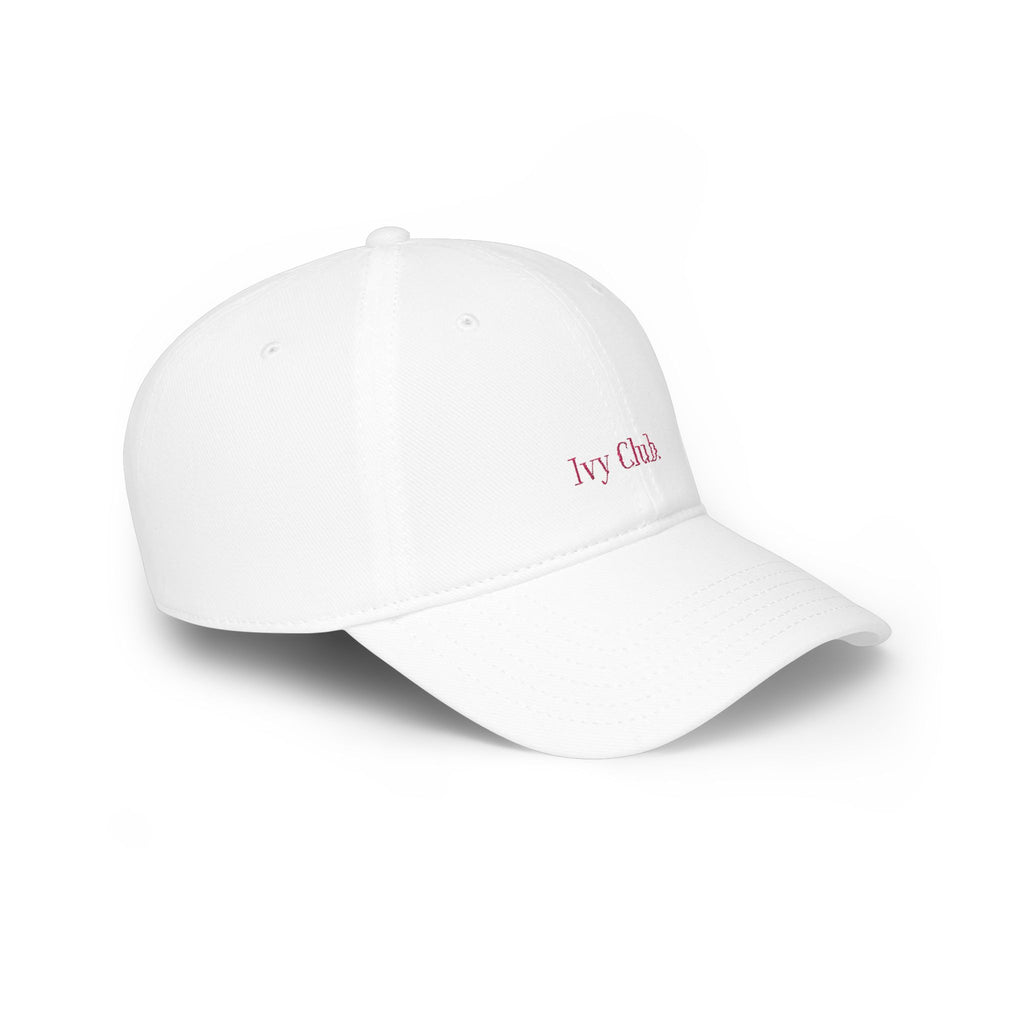 Low Profile Baseball Cap - Ivy Club Embroidered Red Hat