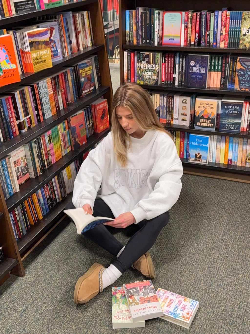 Sunkissed Collegiate Embroider Oversized Mockneck Sweatshirt