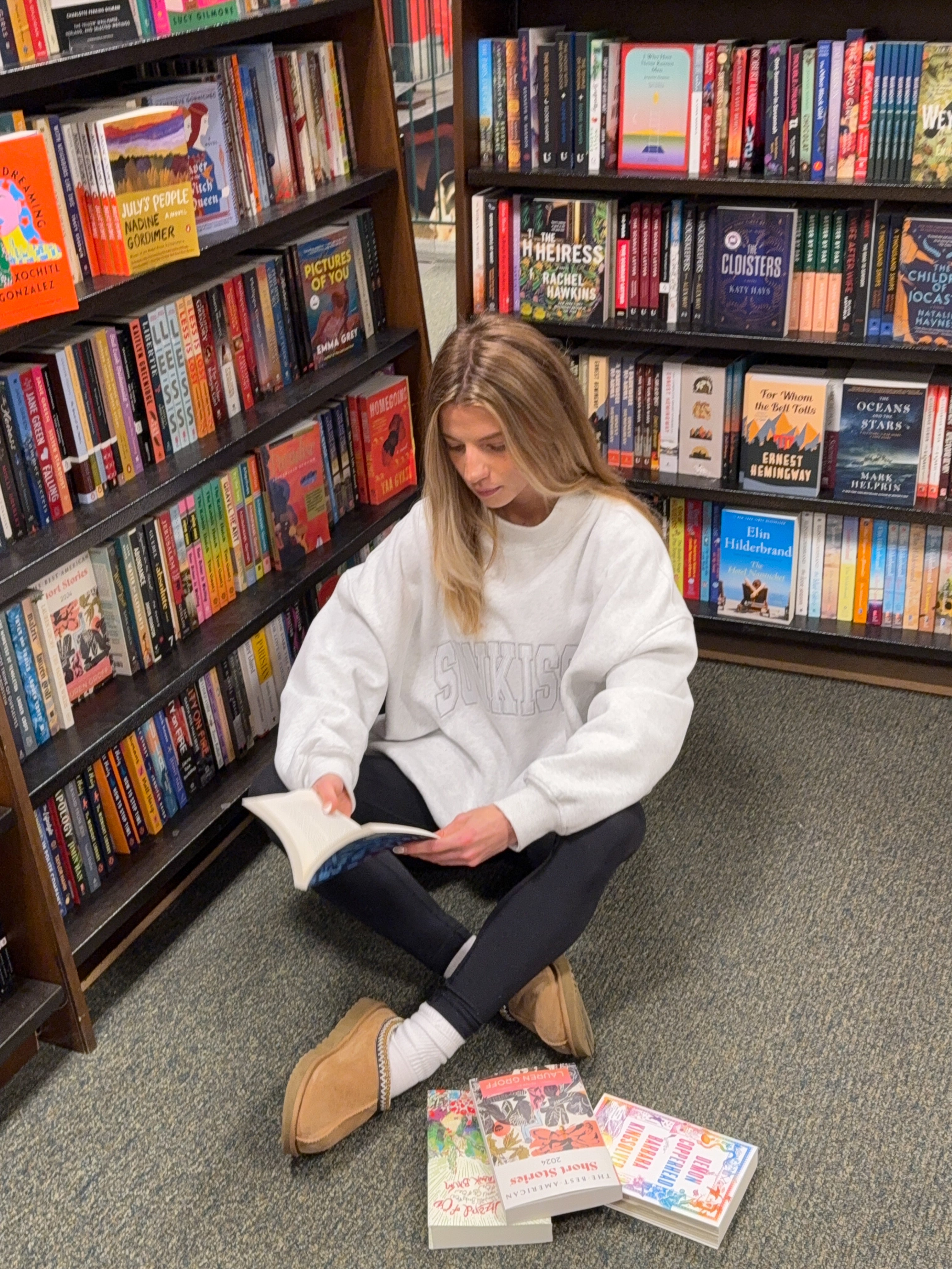 Sunkissed Collegiate Embroider Oversized Mockneck Sweatshirt