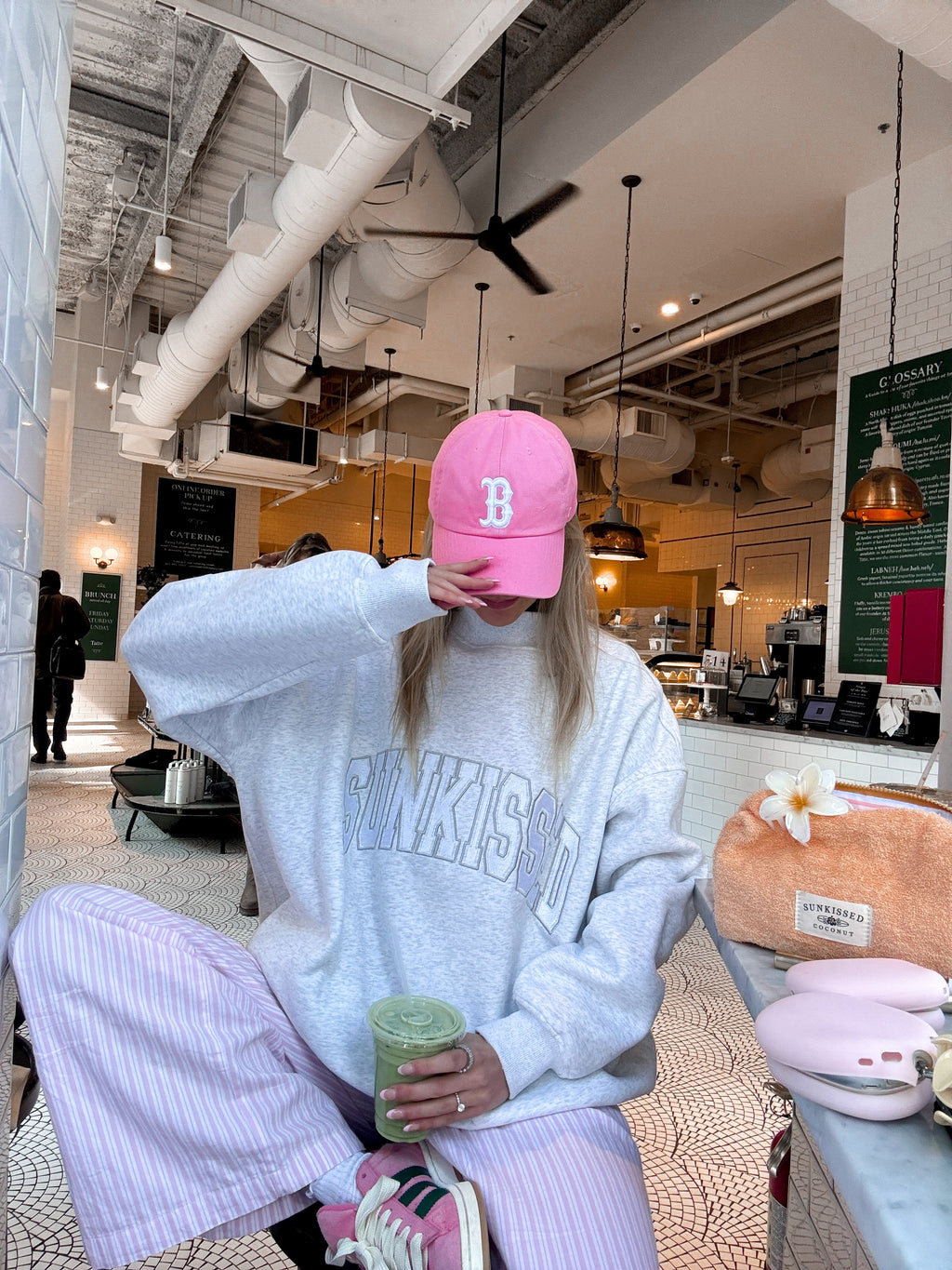 Sunkissed Collegiate Embroider Oversized Mockneck Sweatshirt