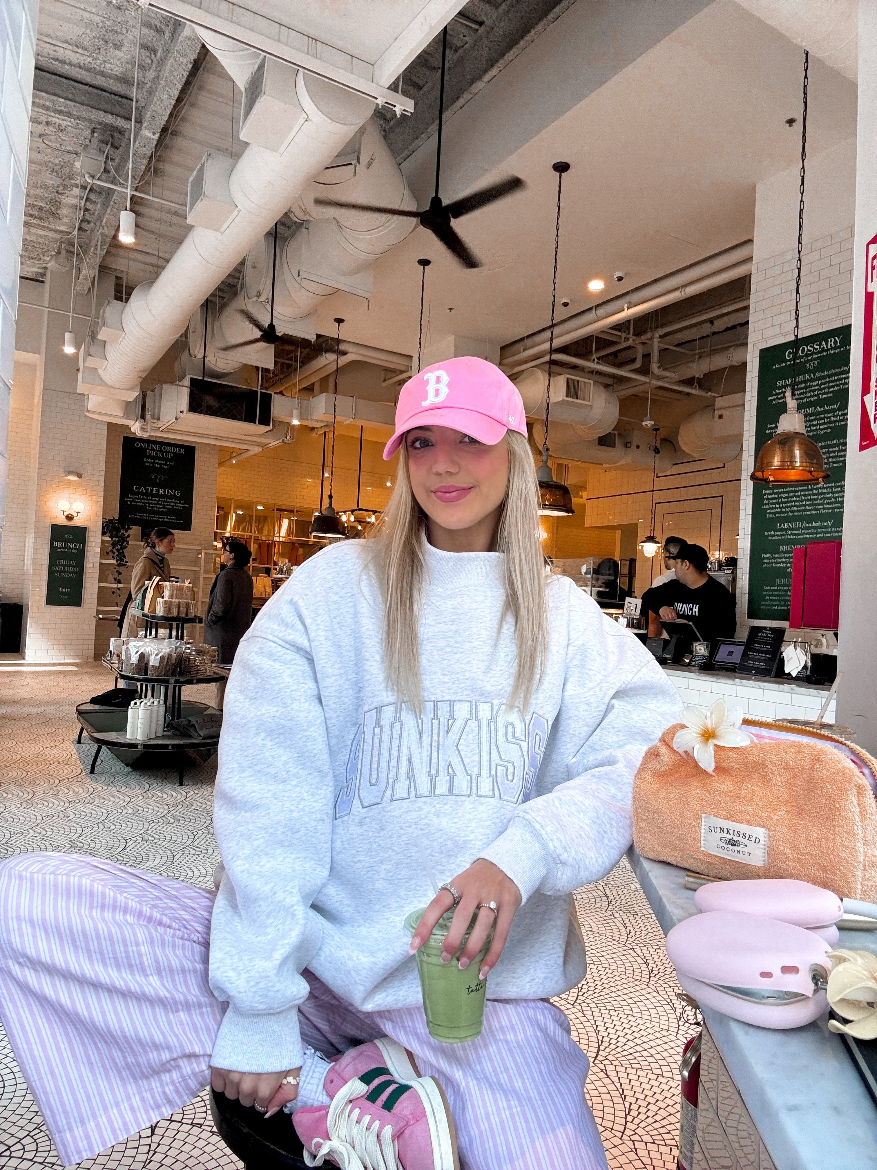 Sunkissed Collegiate Embroider Oversized Mockneck Sweatshirt