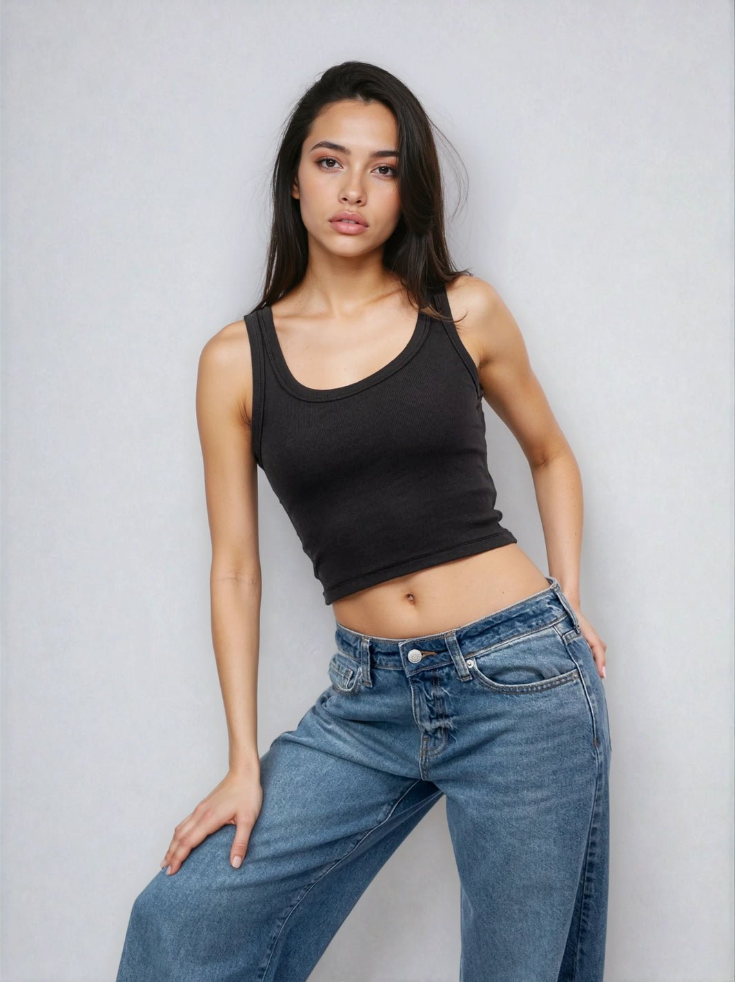 Cropped Classic Ribbed Tank